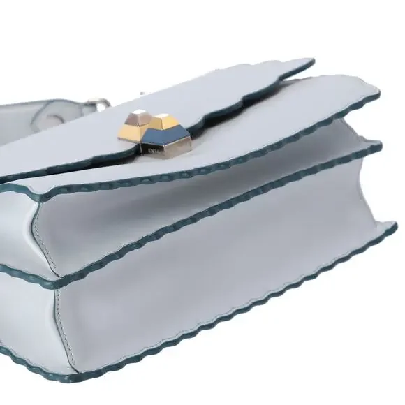 FENDI KAN I Shoulder Bag 8BT283 Light Gray Leather - Picture 7 of 8